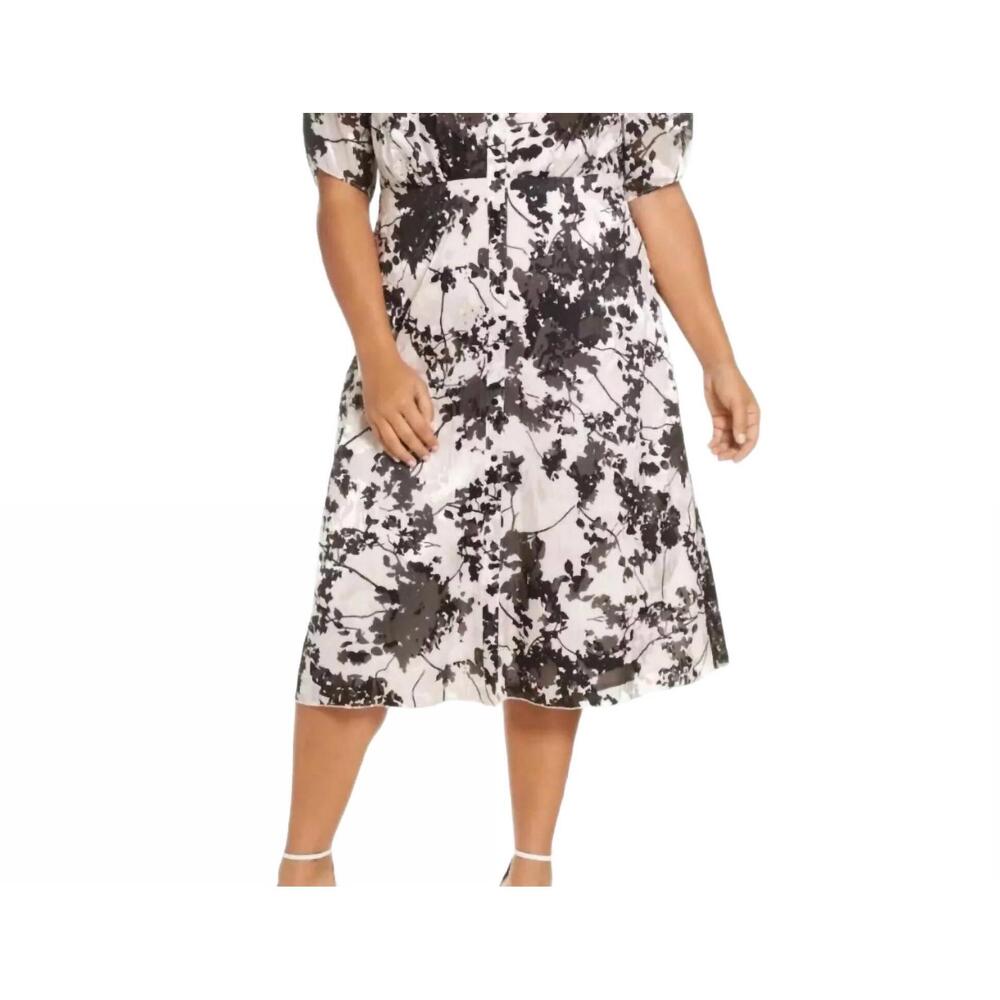 NEW MARÉE POUR TOI midi shirt floral burnout dress in pink